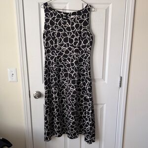 100% Silk Drop Waist Midi Dress